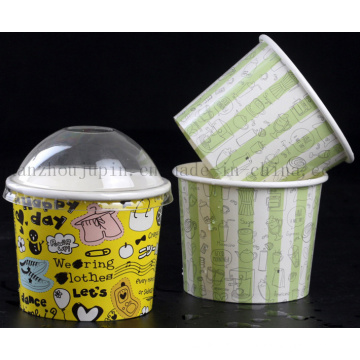 OEM Disposable Buttermilk Ice Cream Paper Cup with Cover